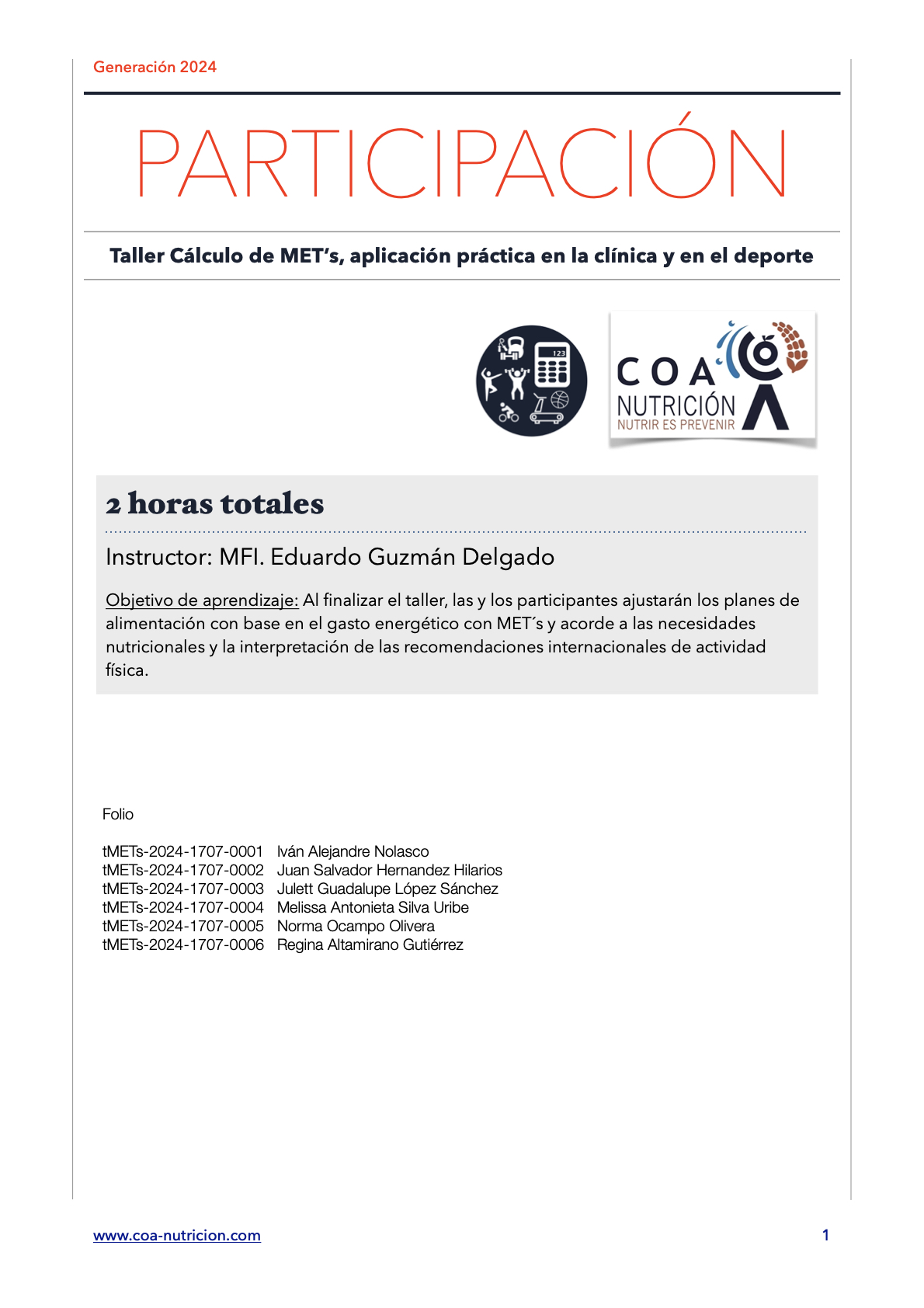 ‎Verificación plataforma tMETs24-COA.‎1