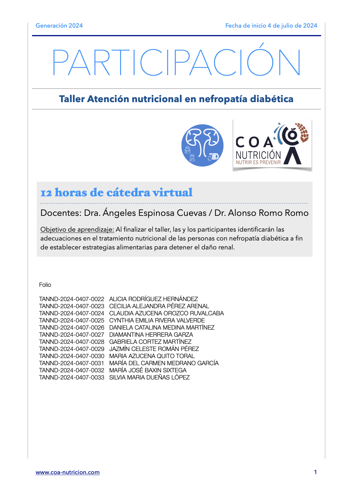 ‎Verificación plataforma tANND24-COA.‎1