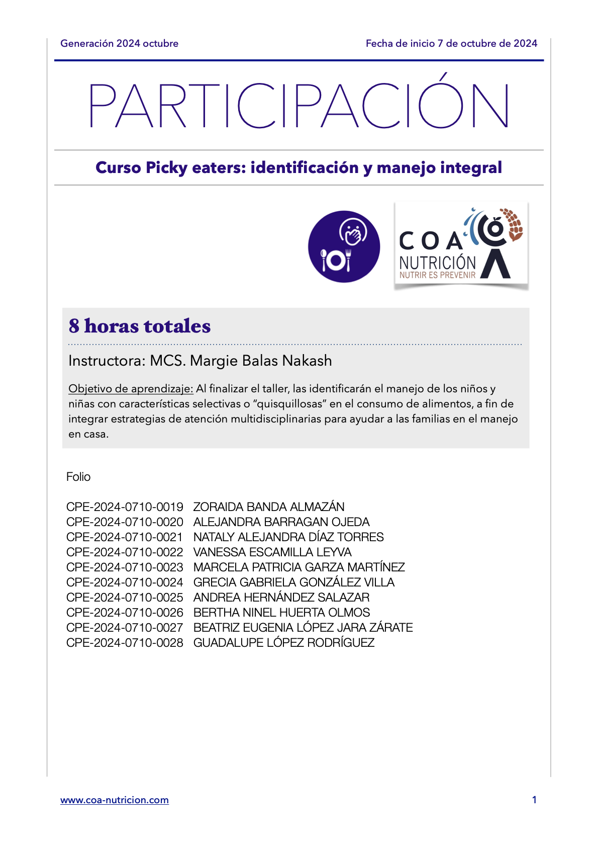 ‎Verificación plataforma CPE24oct-COA