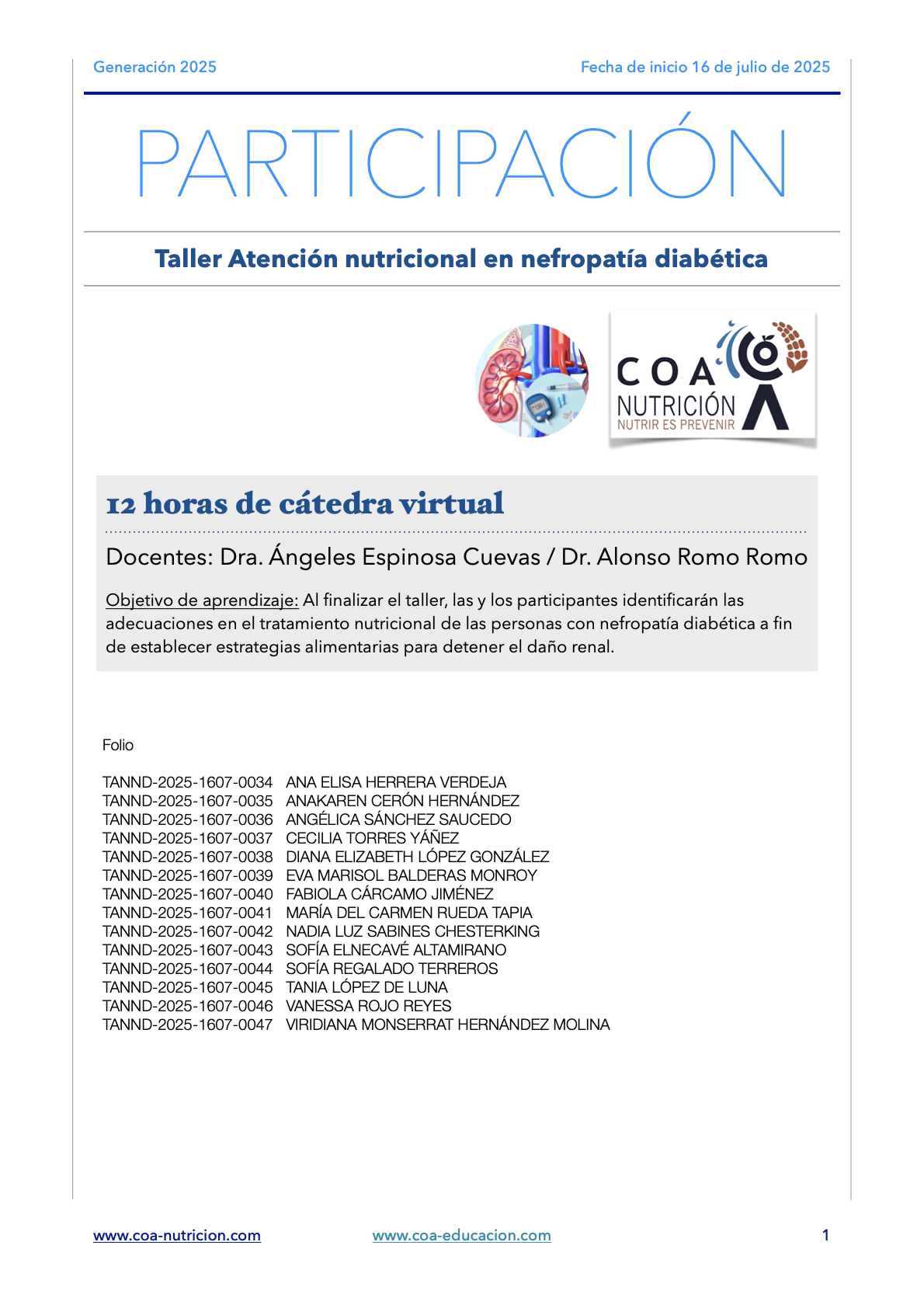 ‎Verificación plataforma tANND-COA.‎1