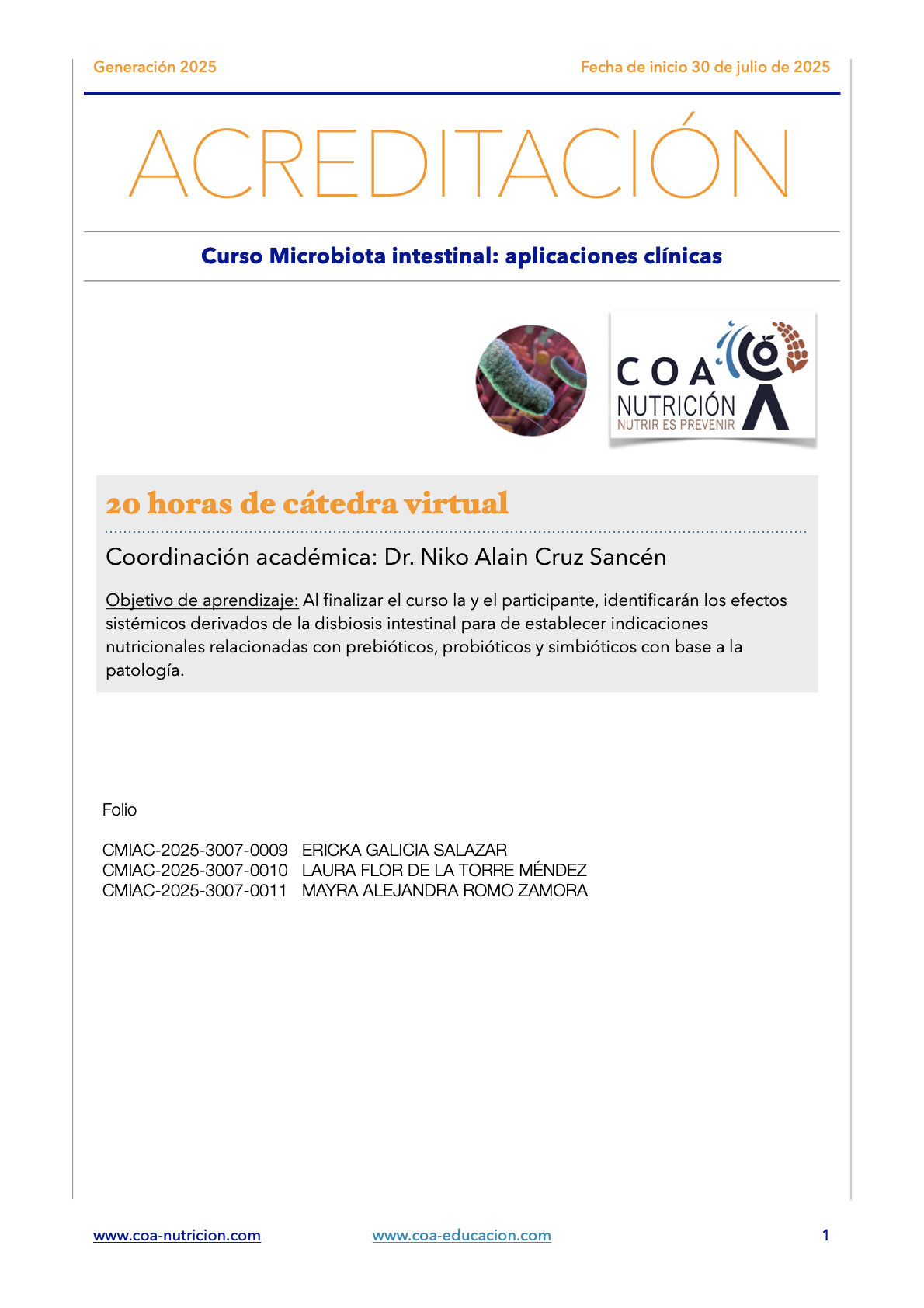 ‎Verificación plataforma CMIAC25-COA.‎1