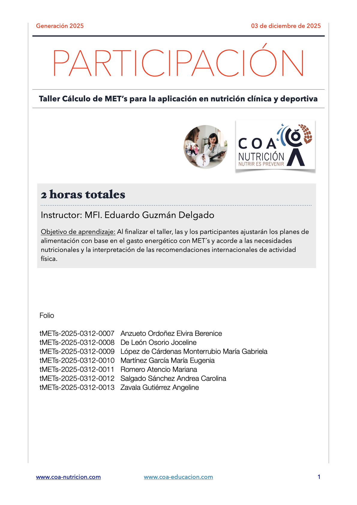 ‎Verificación plataforma tMETs25-COA.‎1